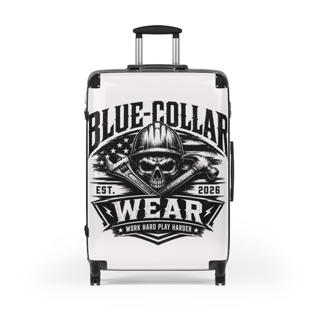 Suitcase — Blue Collar Wear Skull Luggage | Work Hard Play Hard Travel Case