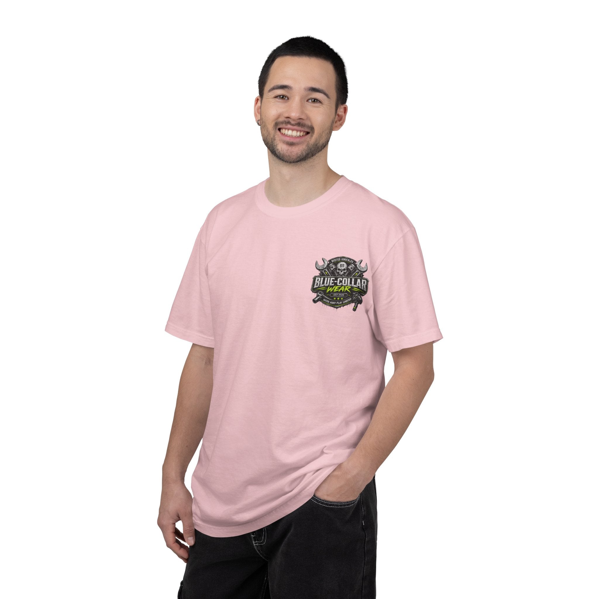 Blue-Collar Wear T-Shirt Mechanic — "Busted Knuckles" Workwear Graphic