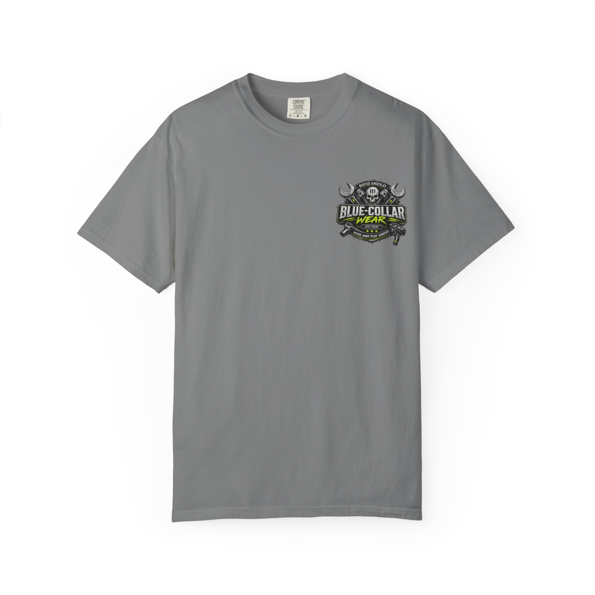Blue-Collar Wear T-Shirt Mechanic — "Busted Knuckles" Workwear Graphic