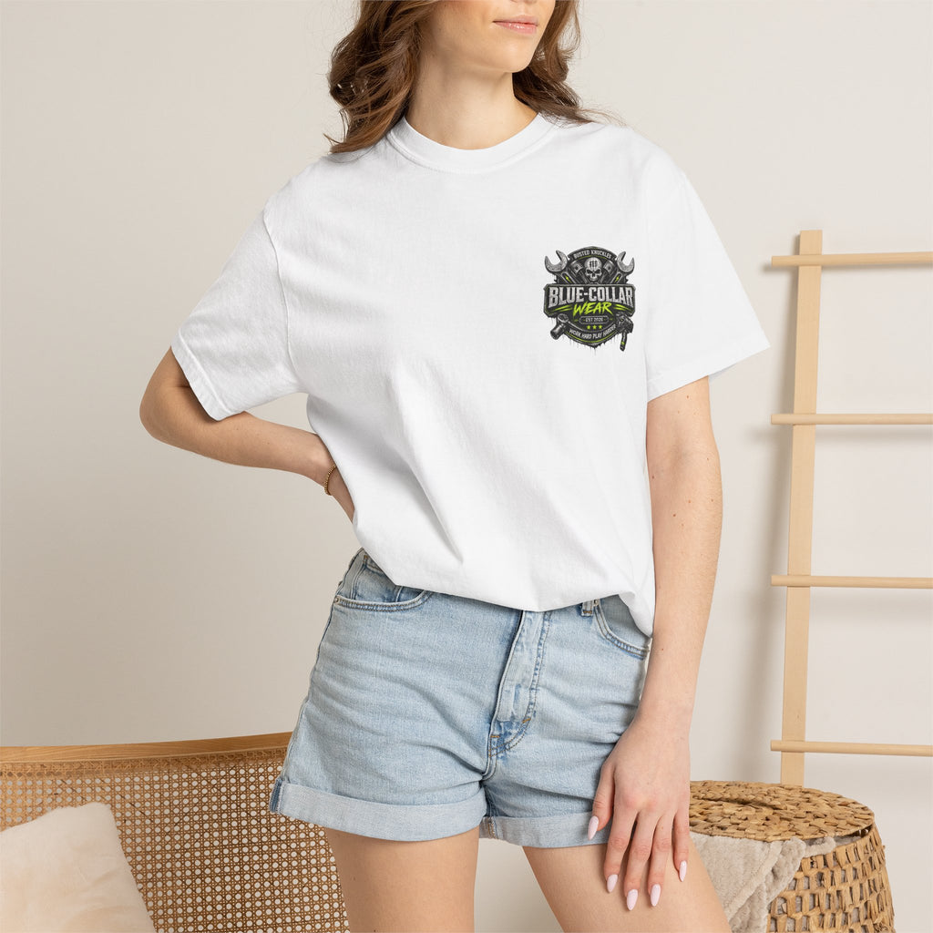 Blue-Collar Wear T-Shirt Mechanic — "Busted Knuckles" Workwear Graphic