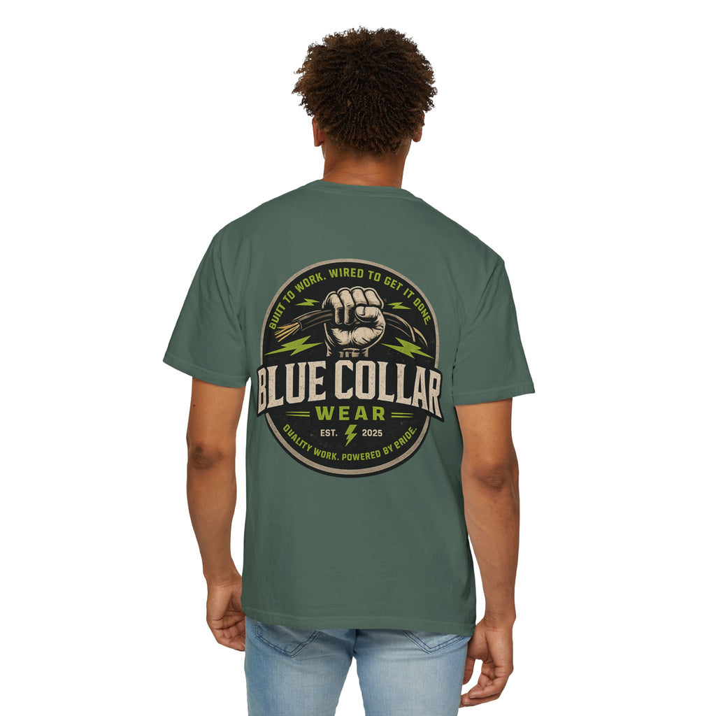 Blue Collar Wear T‑Shirt — Workwear Graphic Tee (“Blue Collar” Fist Logo)