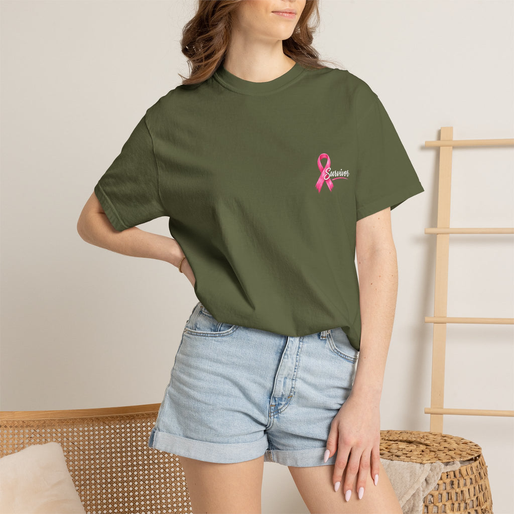 Breast Cancer Survivor T-Shirt — 'Survivor' Pink Ribbon Awareness Tee