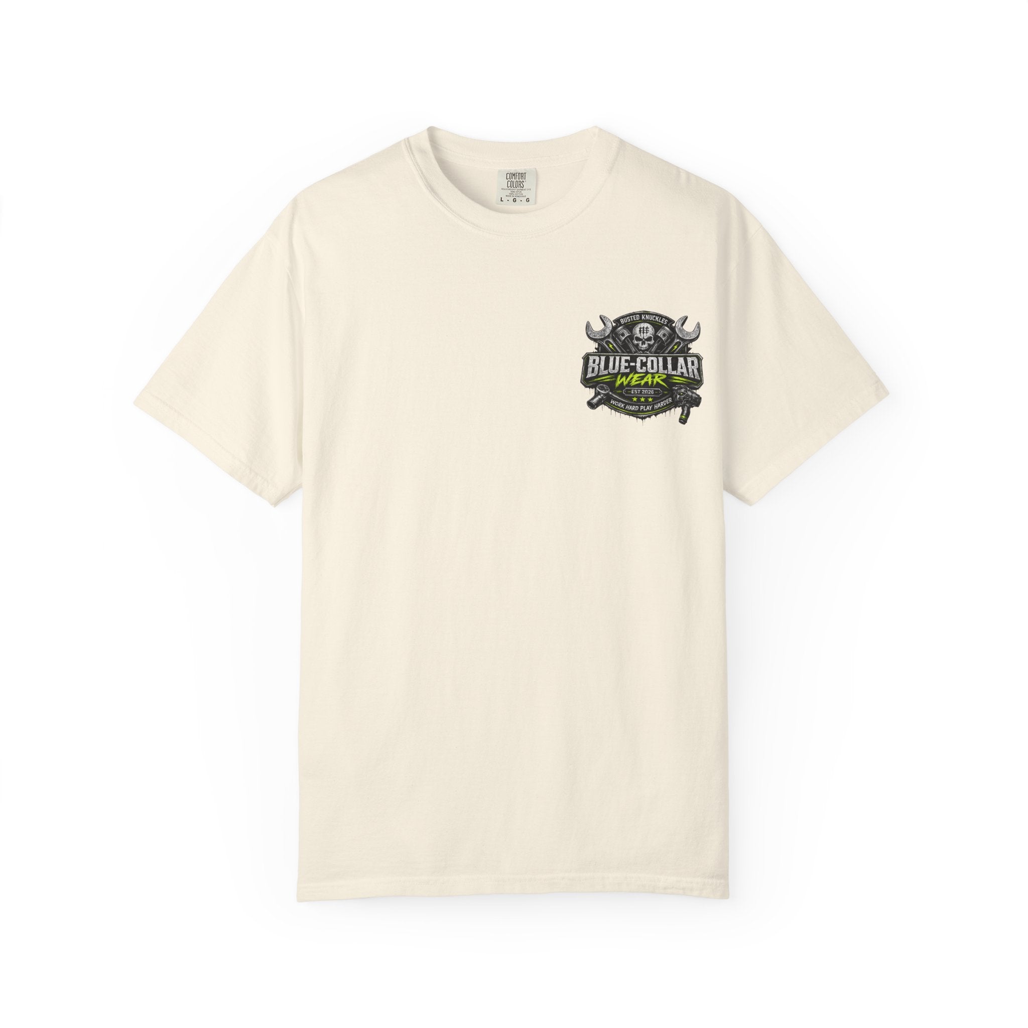 Blue-Collar Wear T-Shirt Mechanic — "Busted Knuckles" Workwear Graphic