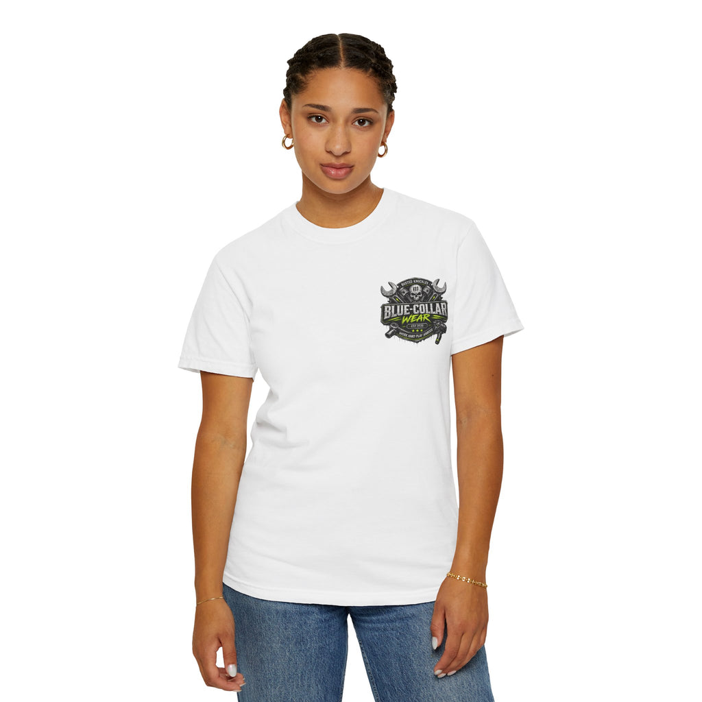 Blue-Collar Wear T-Shirt Mechanic – 'Work Hard Play Harder' Vintage Mechanics Tee