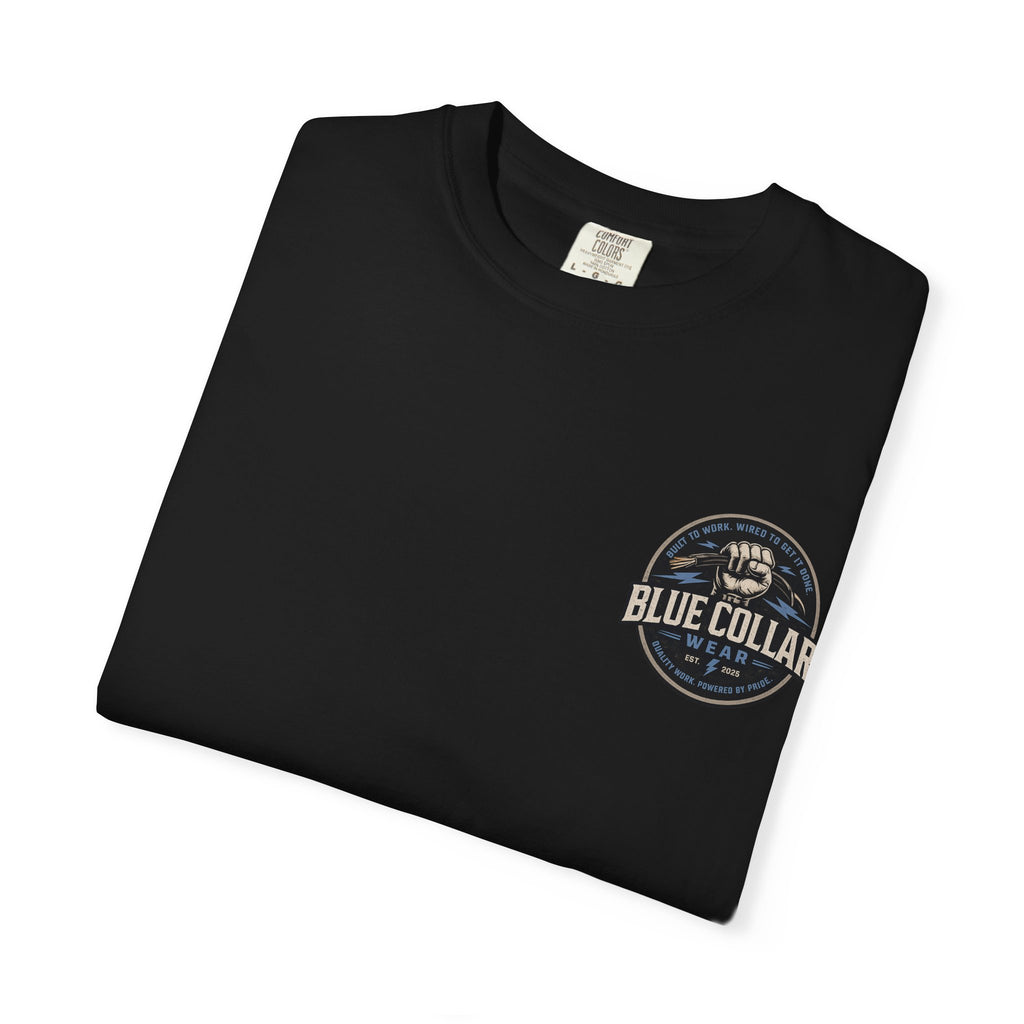 Blue Collar T-Shirt — Retro Workwear Fist Logo