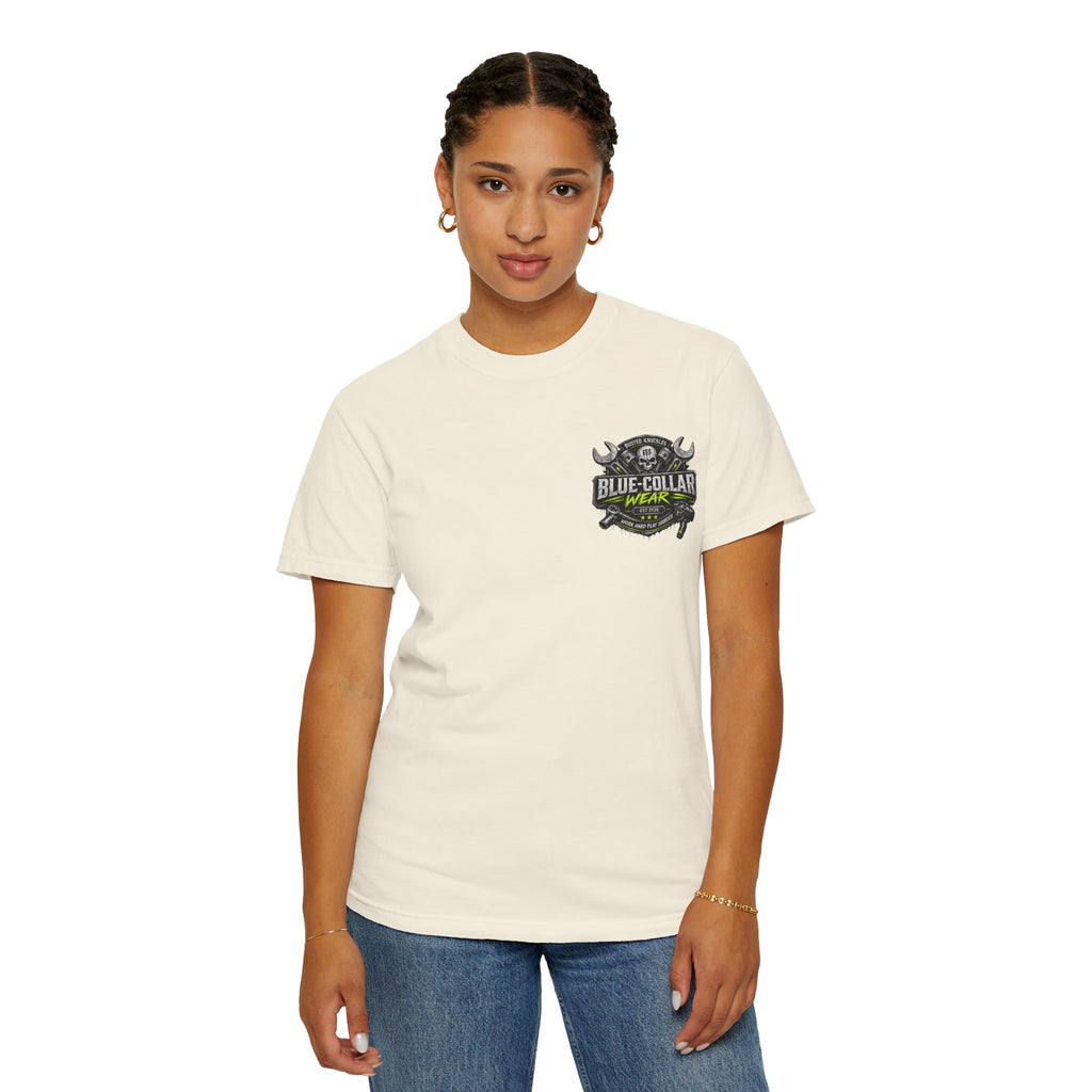 Blue-Collar Wear T-Shirt Mechanic — "Busted Knuckles" Workwear Graphic