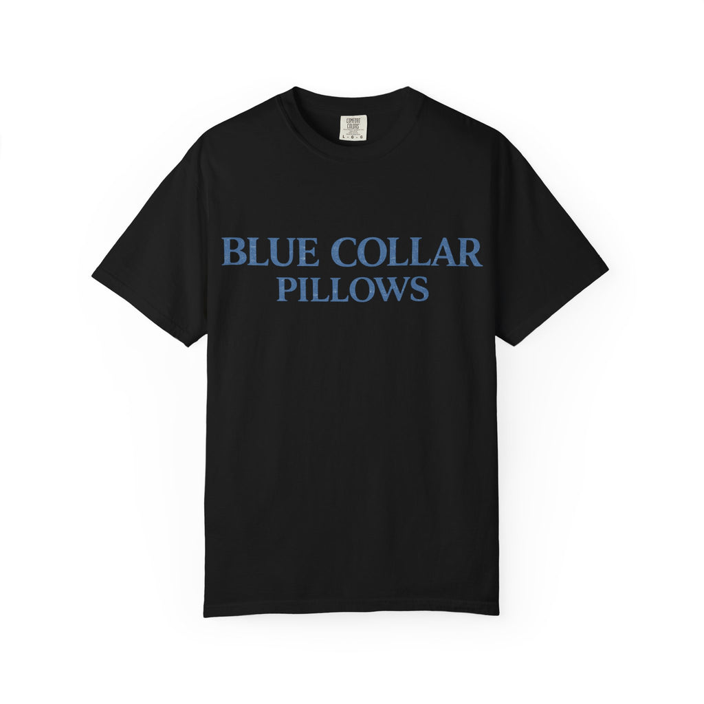 Blue Collar Pillows T-Shirt — Vintage Serif Logo Tee