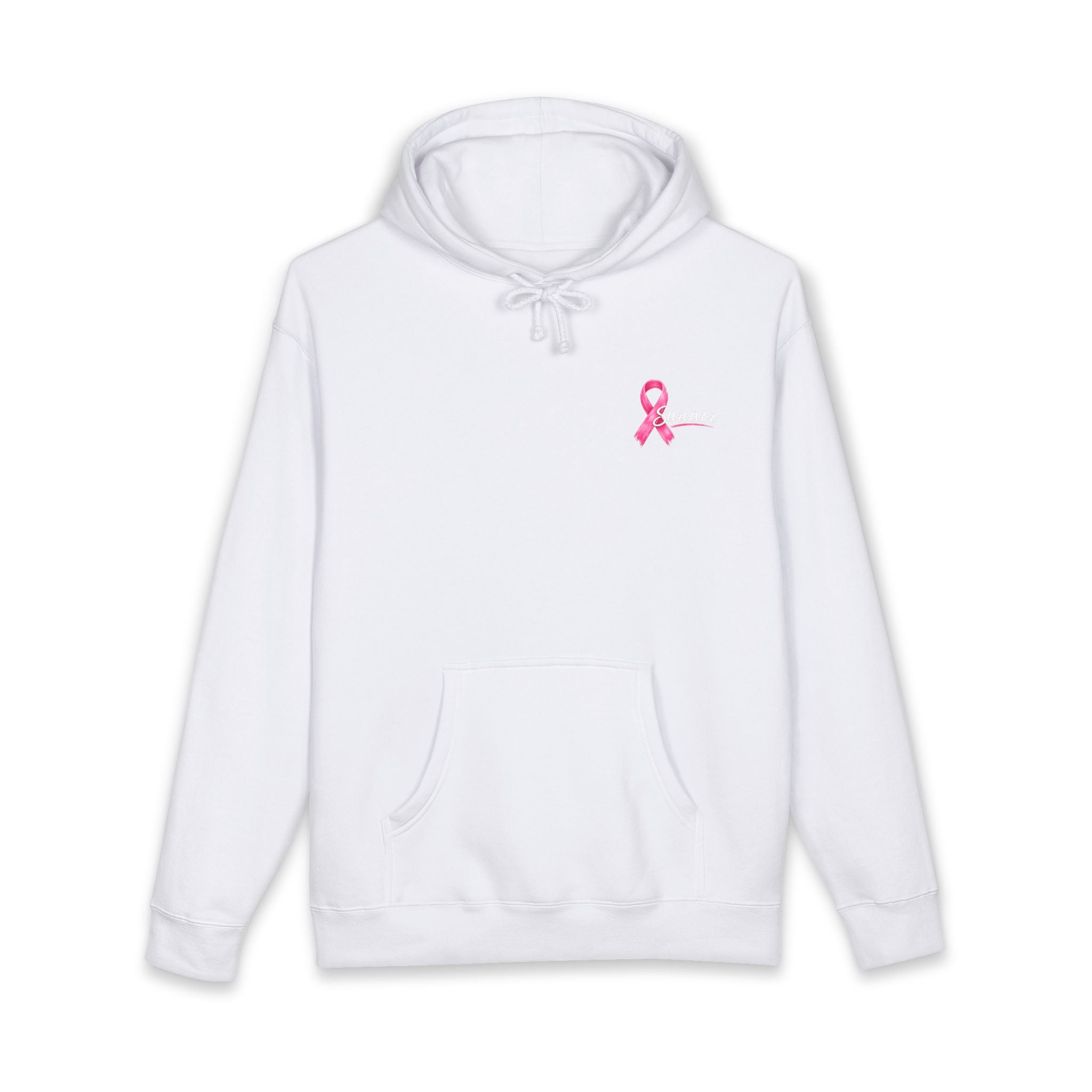 Breast Cancer Survivor Hoodie – 'Survivor, Not Just A Fighter' Pink Ribbon Pullover