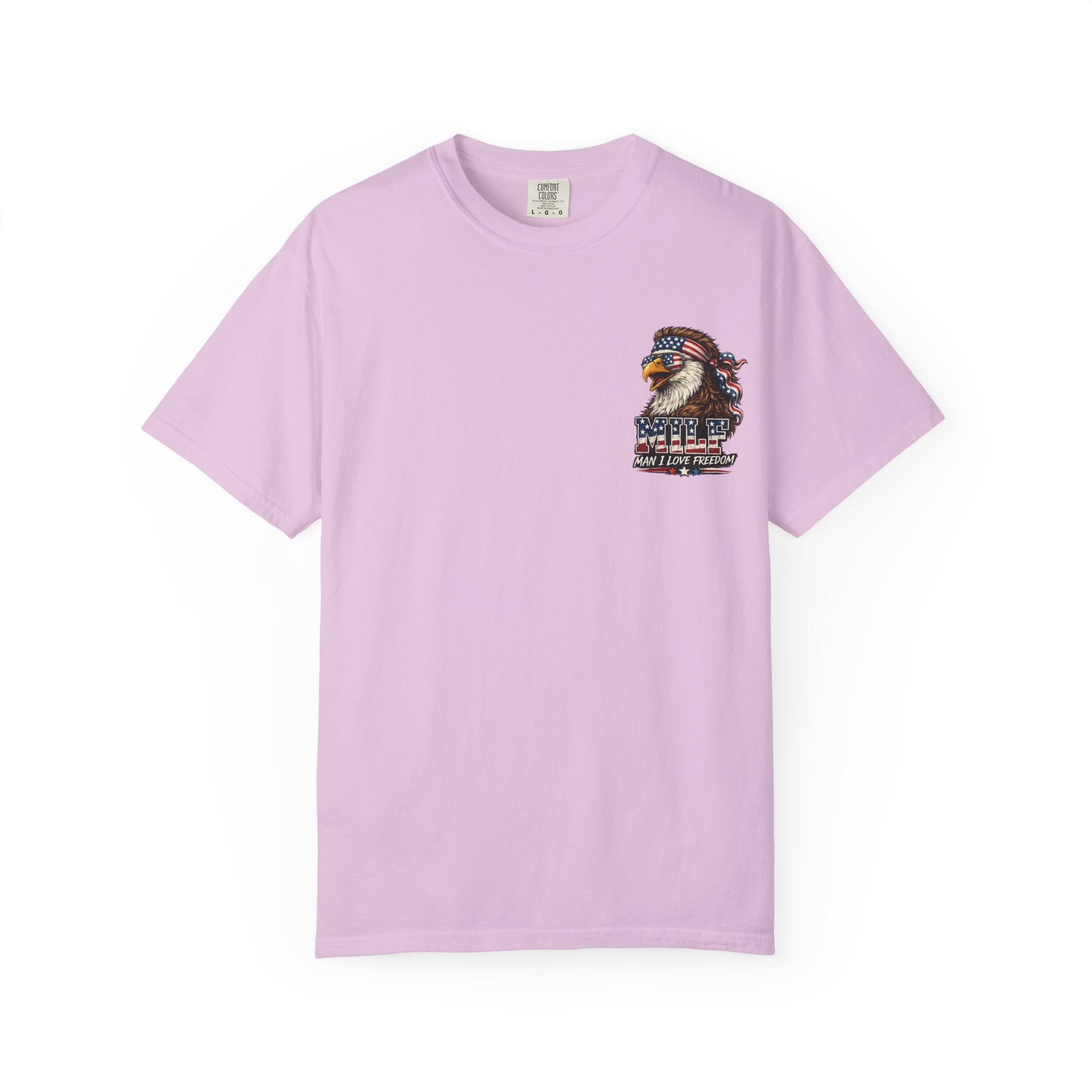 T-Shirt — 'MILE Man I Love Freedom' Patriotic Eagle Graphic
