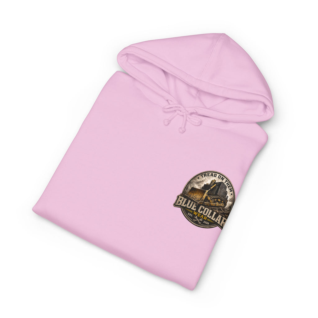 Blue Collar Hoodie — Vintage Workwear 'Tread On Them' Heavyweight Hooded Sweatshirt