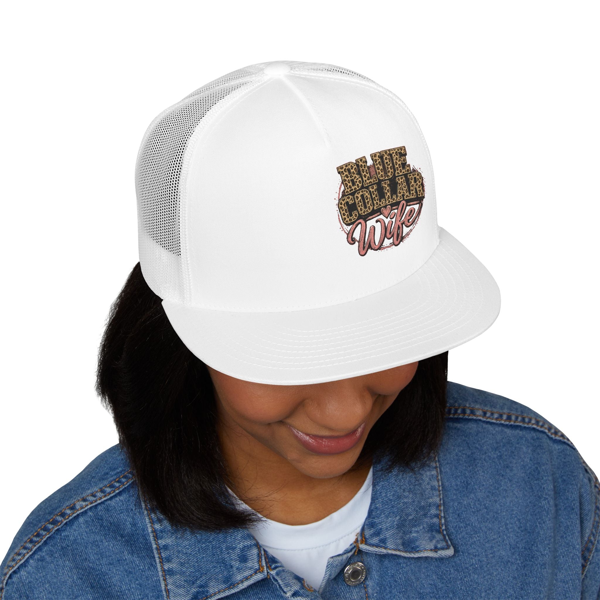 Blue Collar Wife Trucker Cap – Leopard Print Workwife Snapback