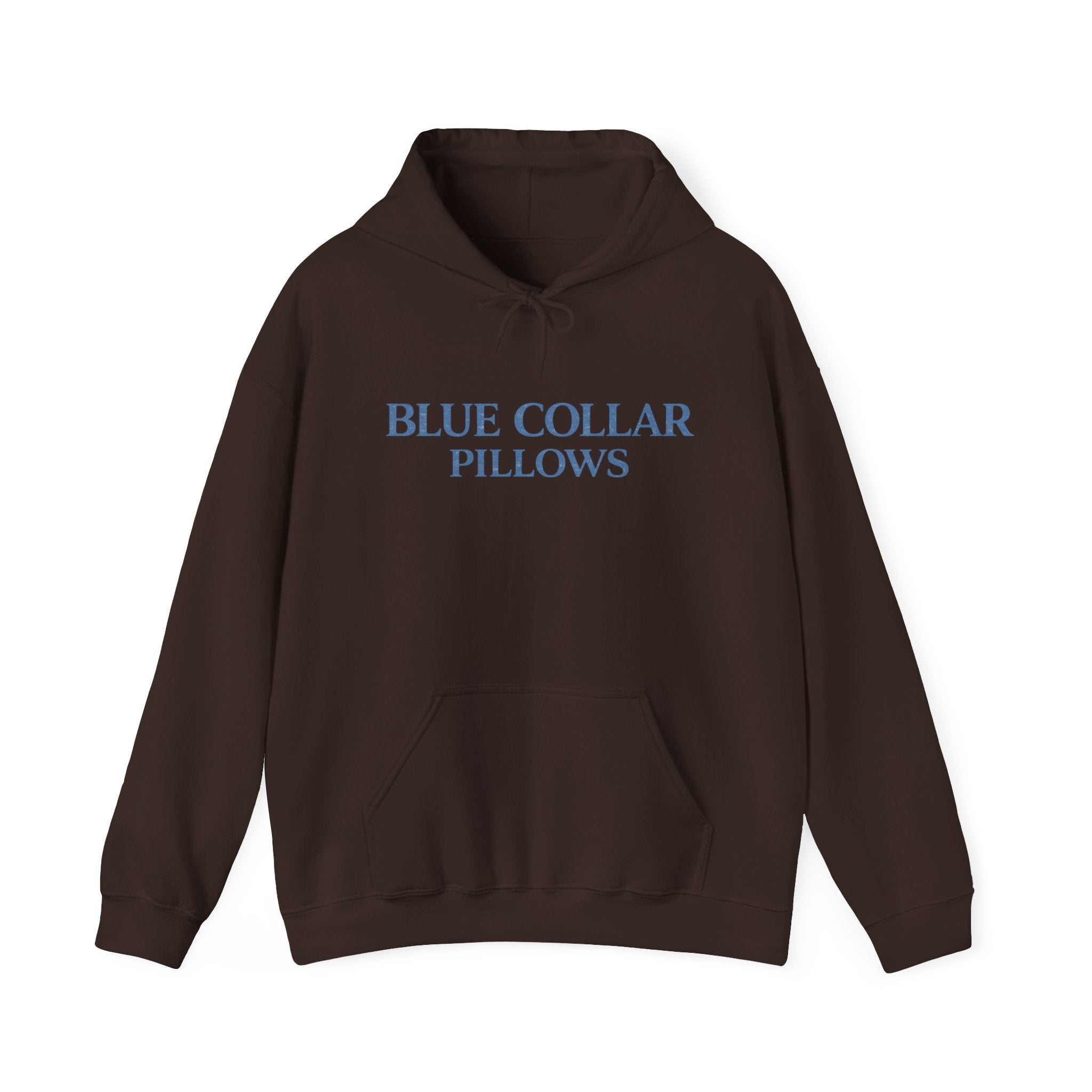 Blue Collar Pillows Hoodie — Minimalist Workwear-Inspired Pullover