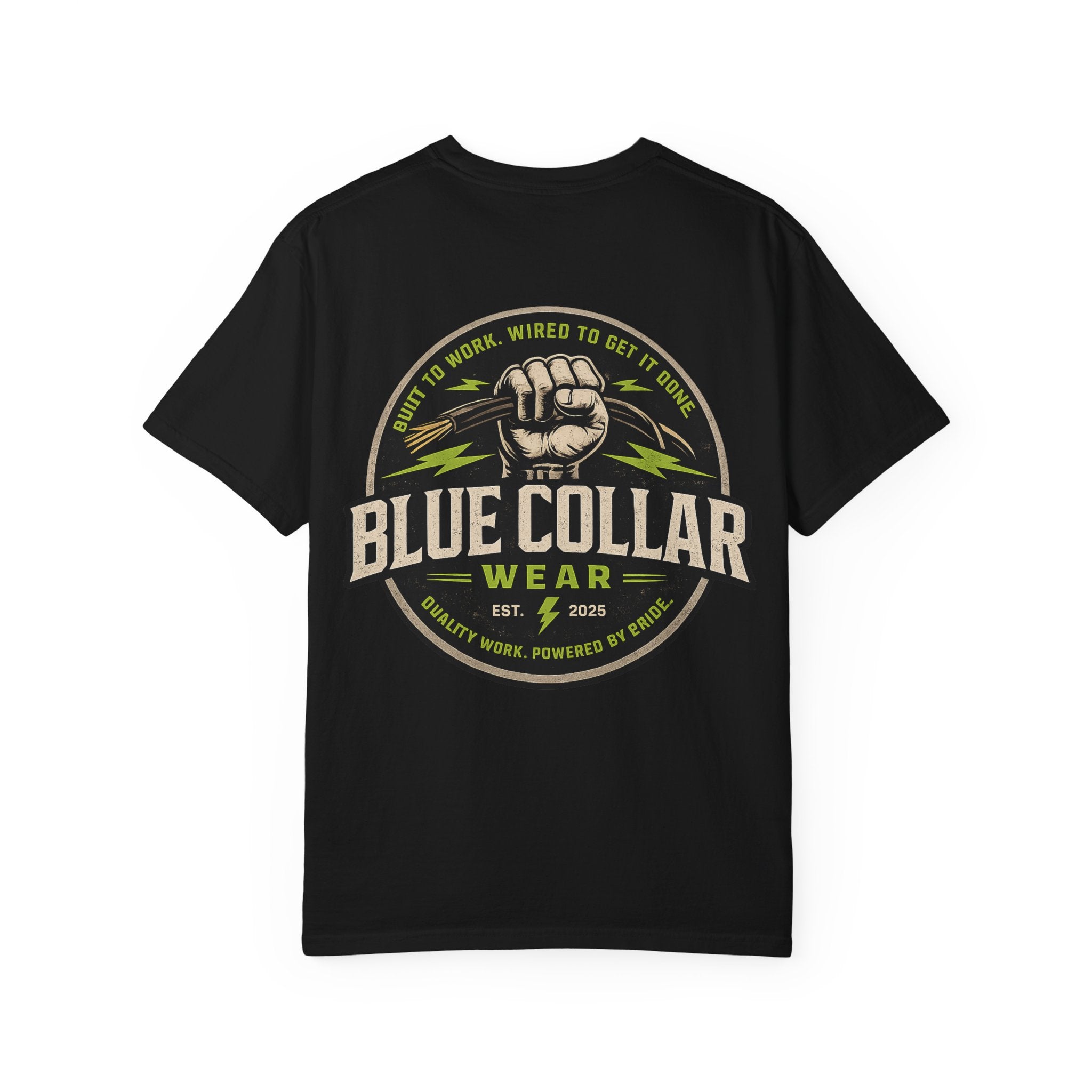 Blue Collar Wear T‑Shirt — Workwear Graphic Tee (“Blue Collar” Fist Logo)