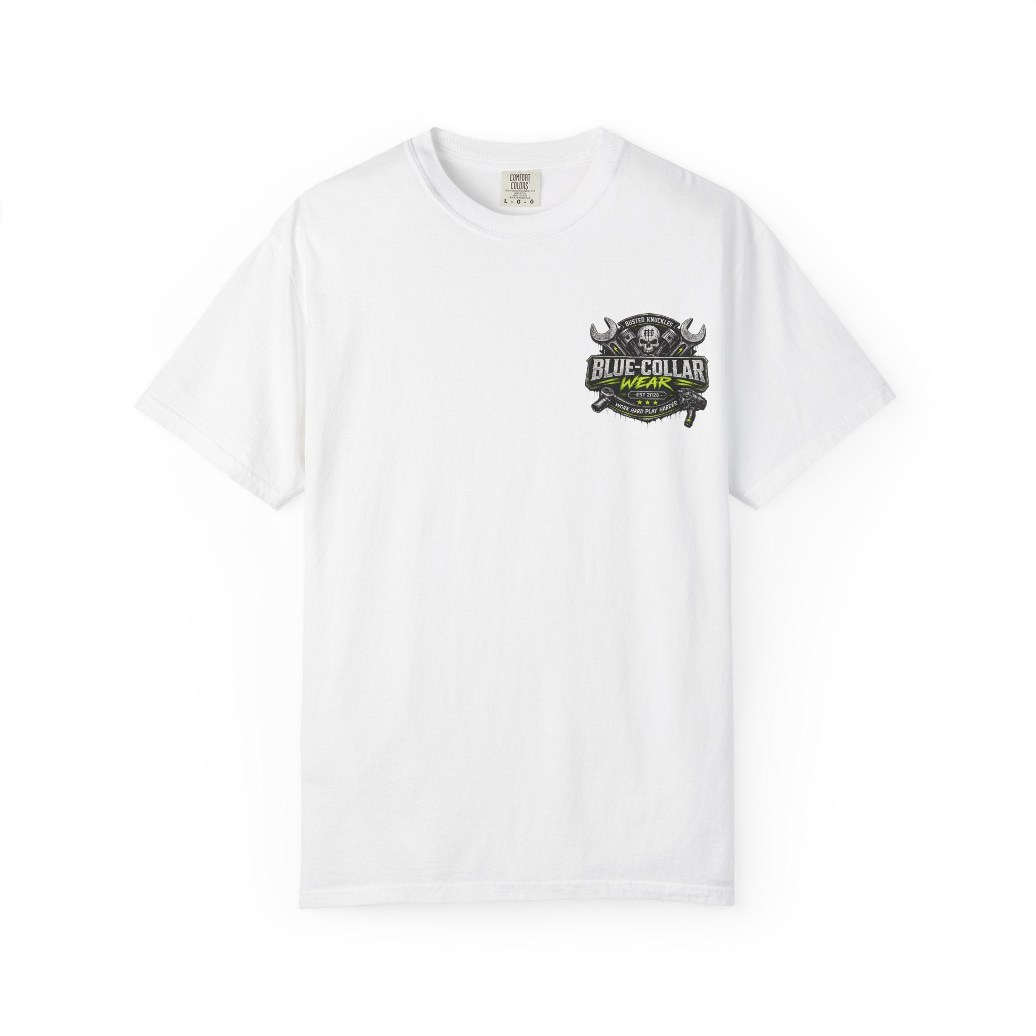 Blue-Collar Wear T-Shirt Mechanic — "Busted Knuckles" Workwear Graphic