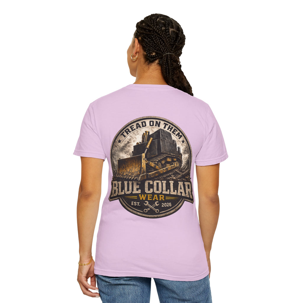 Blue Collar T-Shirt — "Tread On Them" Bulldozer Workwear Tee