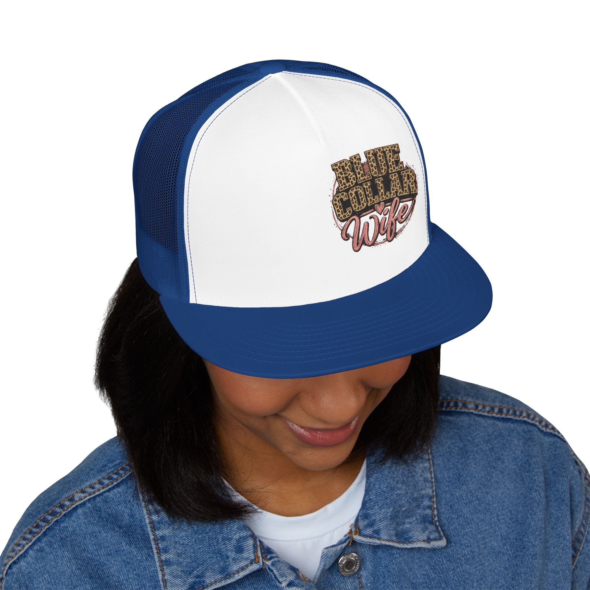 Blue Collar Wife Trucker Cap – Leopard Print Workwife Snapback