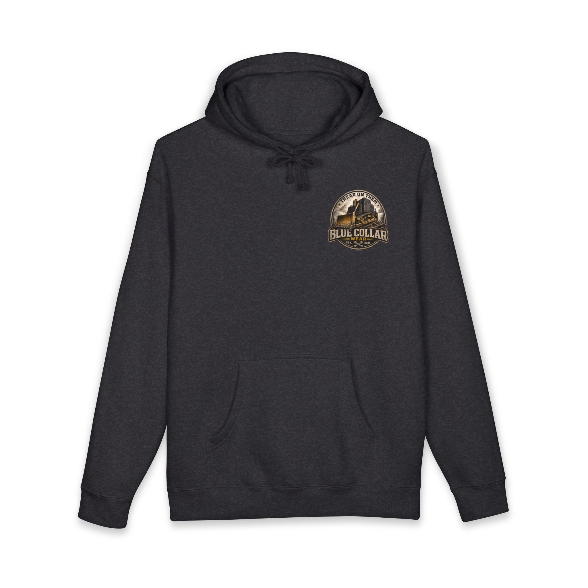 Blue Collar Hoodie — Vintage Workwear 'Tread On Them' Heavyweight Hooded Sweatshirt