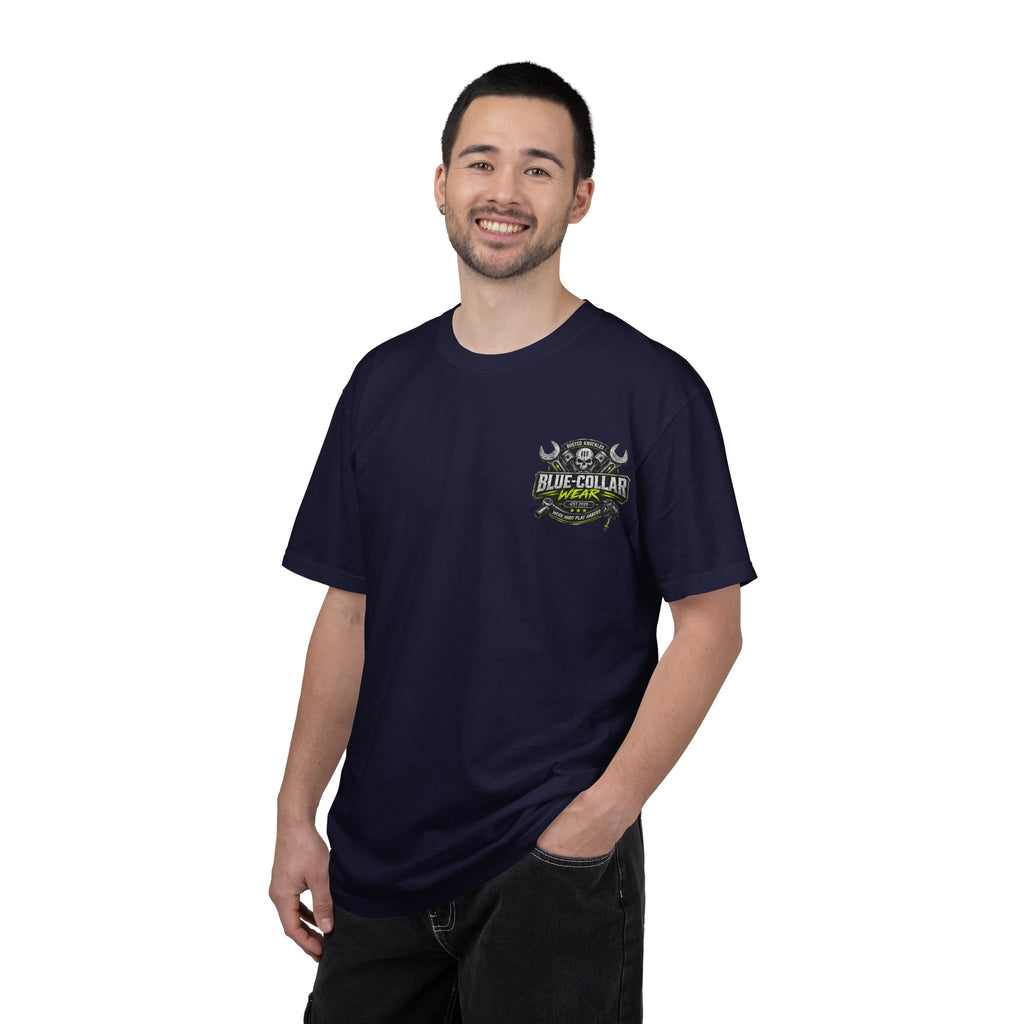 Blue-Collar Wear T-Shirt Mechanic — "Busted Knuckles" Workwear Graphic