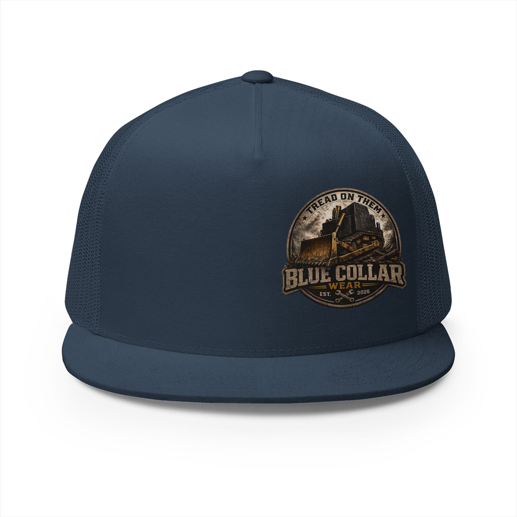 Blue Collar Workwear Trucker Cap — Lead On Team Vintage Construction Logo