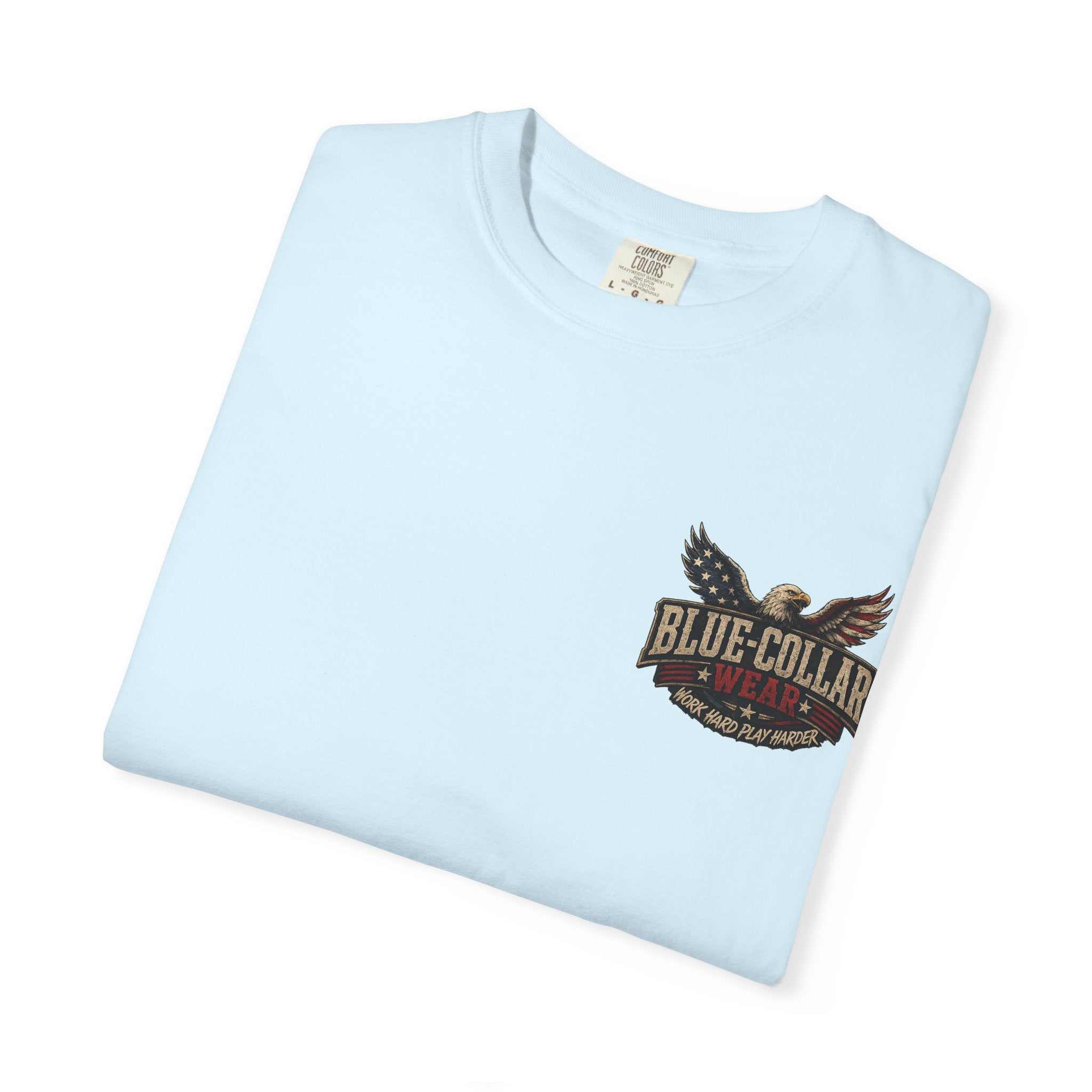 'Merica Motorcycle Eagle T-Shirt — Blue Collar 4th of July Graphic Tee
