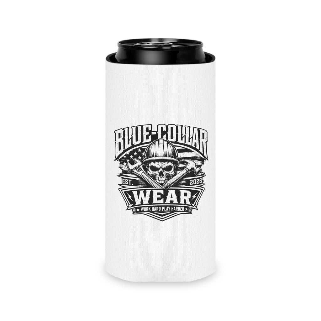 Blue Collar Wear KOOZIE – Skull Hard Hat Beverage Koozie (Work Hard Play Hard)