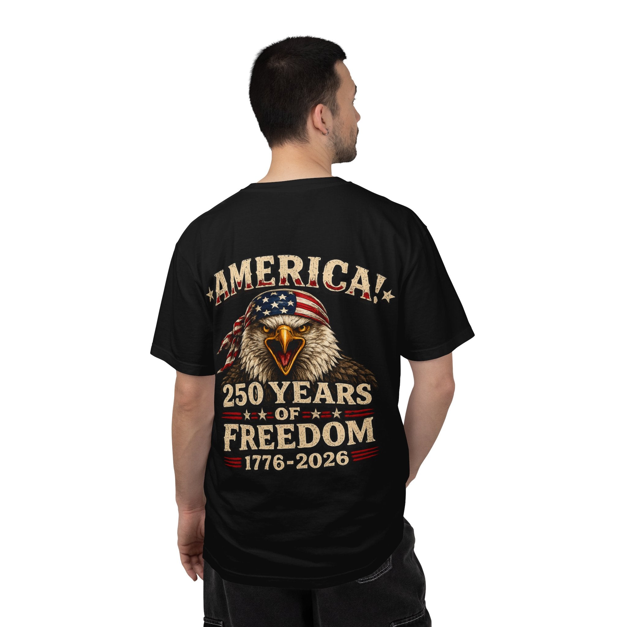 250 Years of Freedom Eagle T-Shirt — America 1776–2026 Patriotic Tee