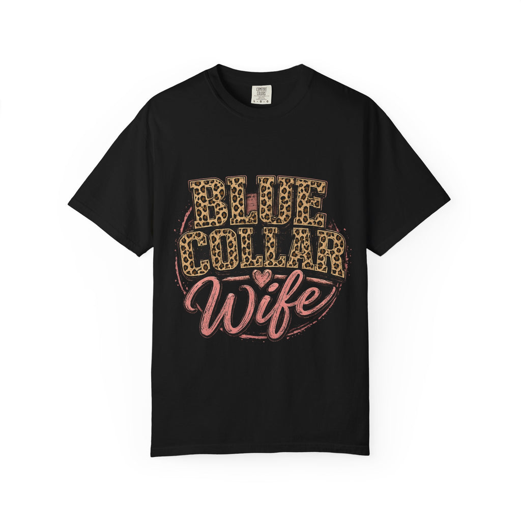 Blue Collar Wife T-Shirt — Leopard Print "Blue Collar Wife" Graphic Tee