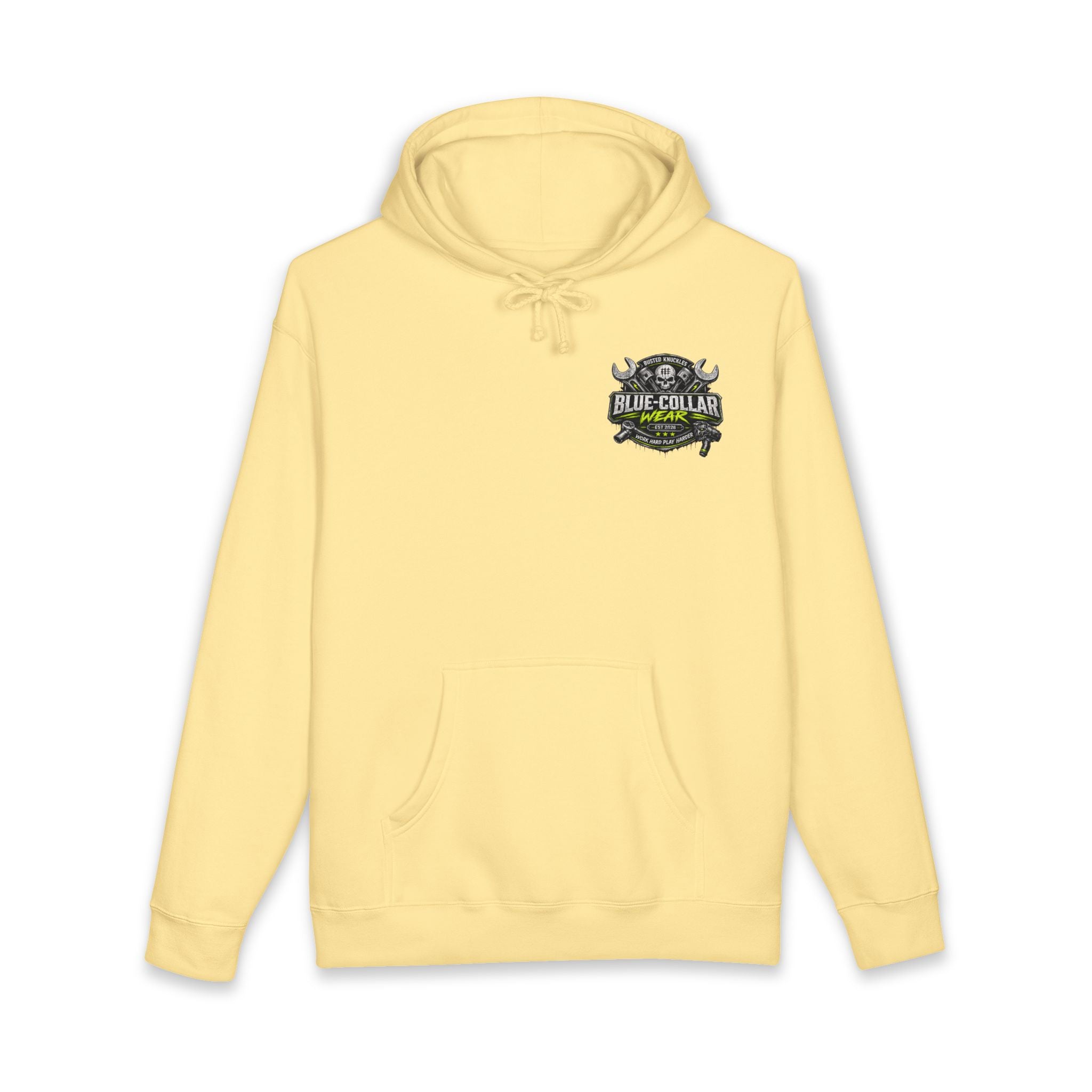 Blue-Collar Wear Hoodie Mechanic — "Blue-Collar Wear" Skull & Wrench Workwear Pullover