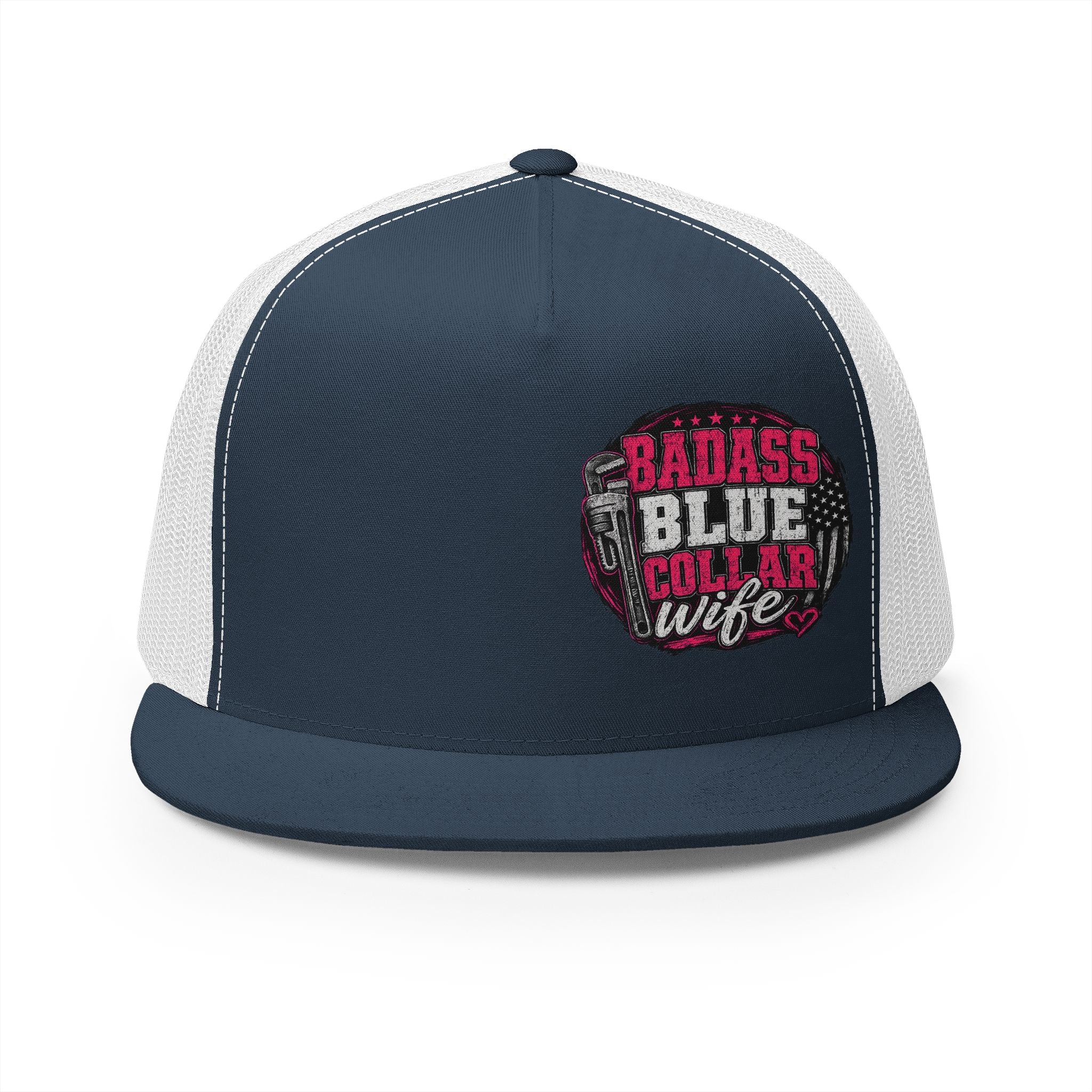 Badass Blue Collar Wife Trucker Cap