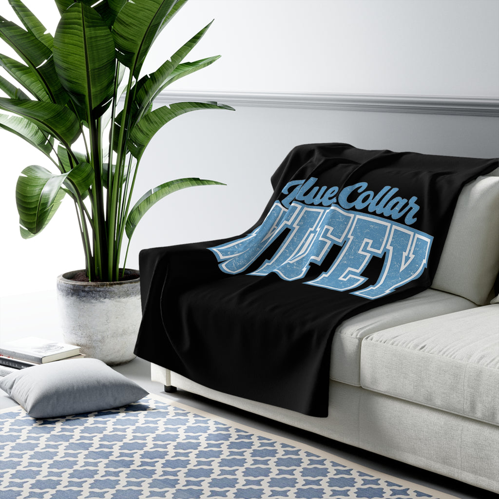 Blue Collar Wifey Sherpa Fleece Blanket — Cozy Gift for Wife, Mother’s Day & Anniversary