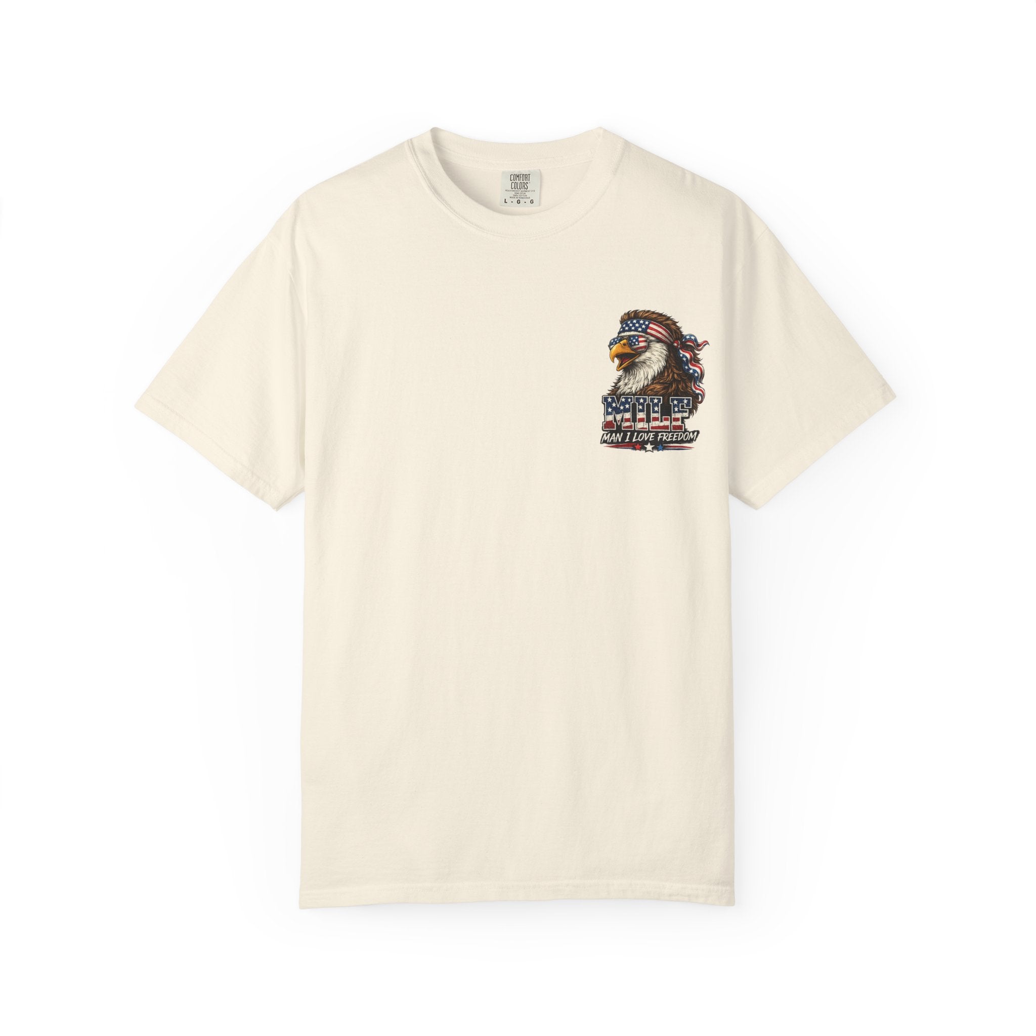 T-Shirt — 'MILE Man I Love Freedom' Patriotic Eagle Graphic