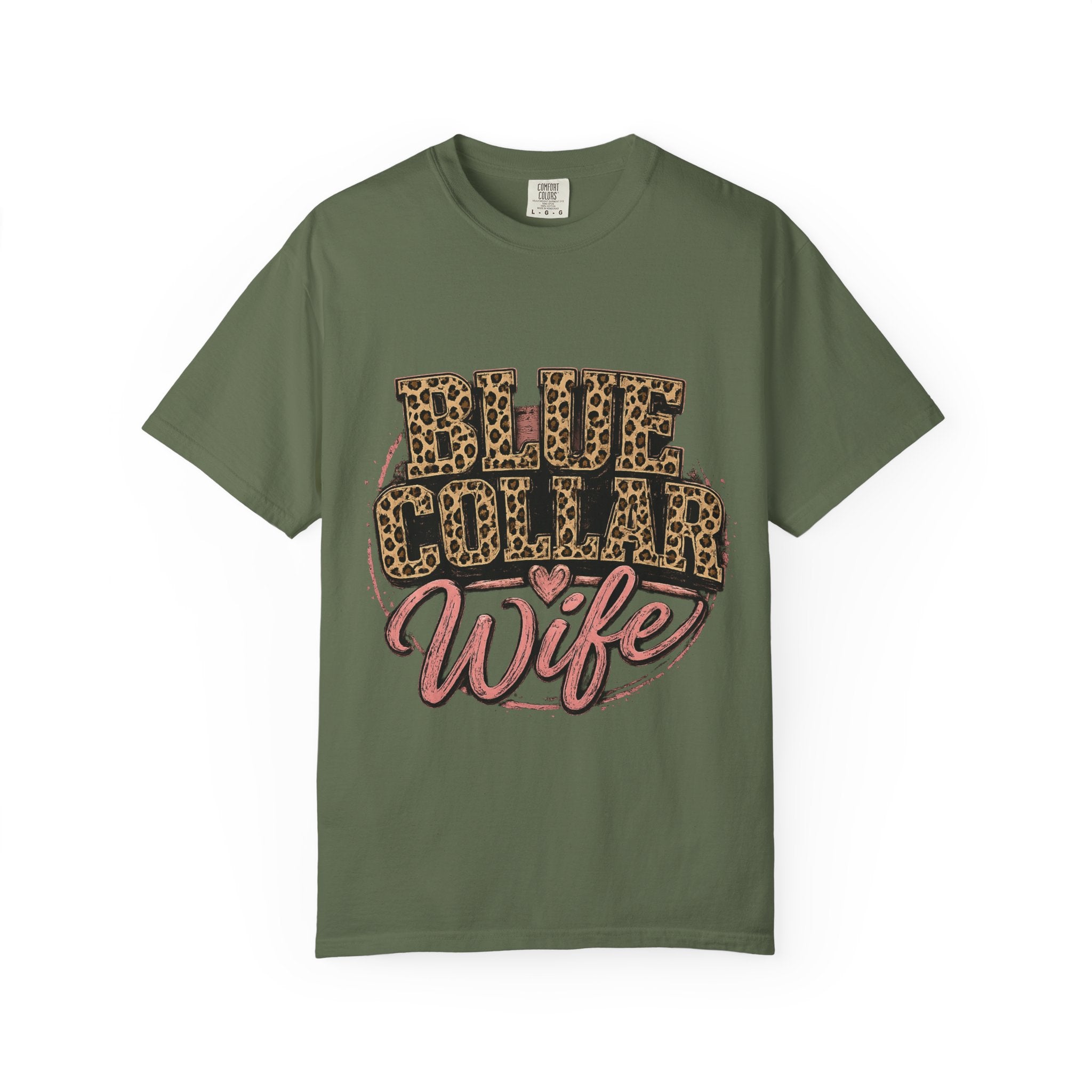 Blue Collar Wife T-Shirt — Leopard Print "Blue Collar Wife" Graphic Tee