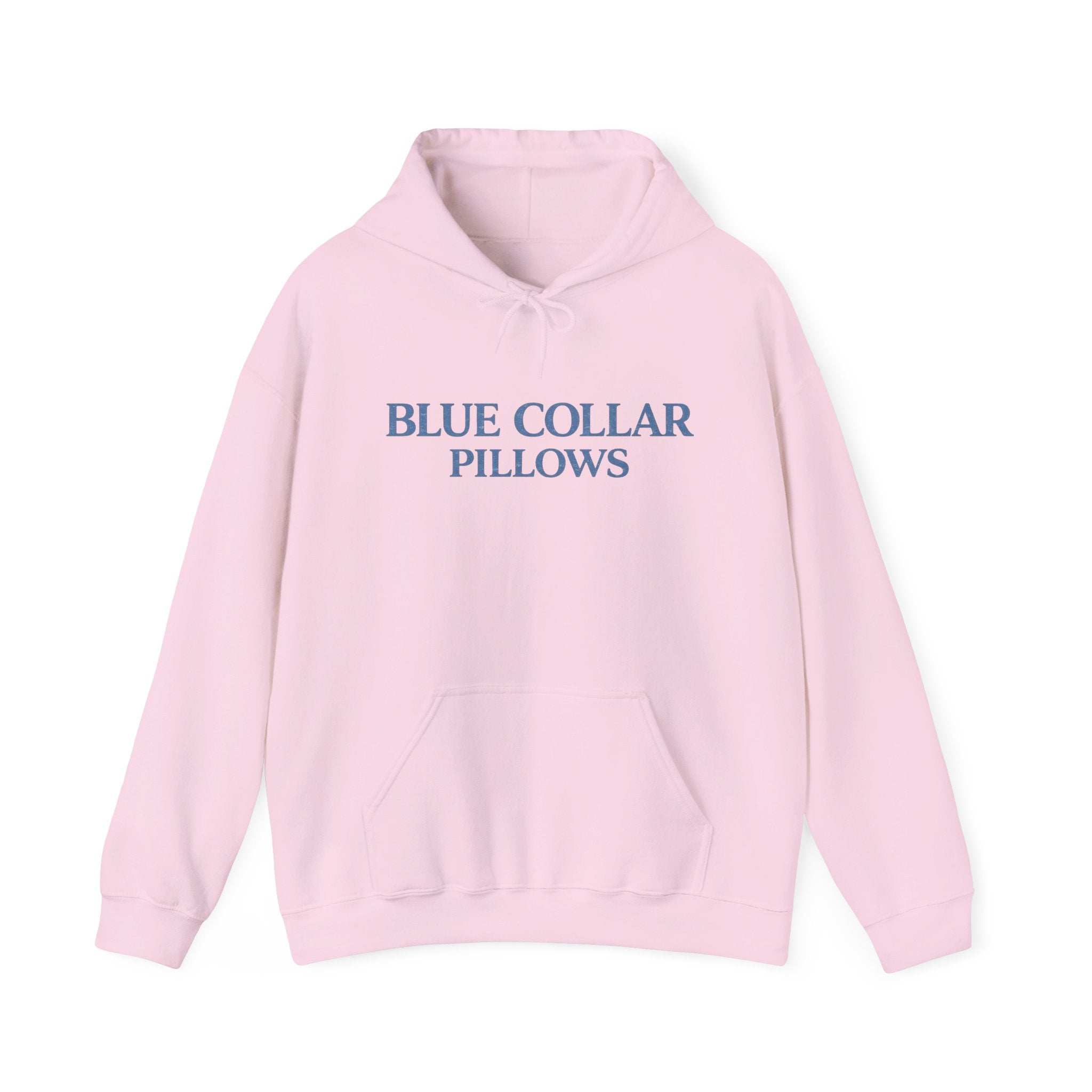 Blue Collar Pillows Hoodie — Minimalist Workwear-Inspired Pullover