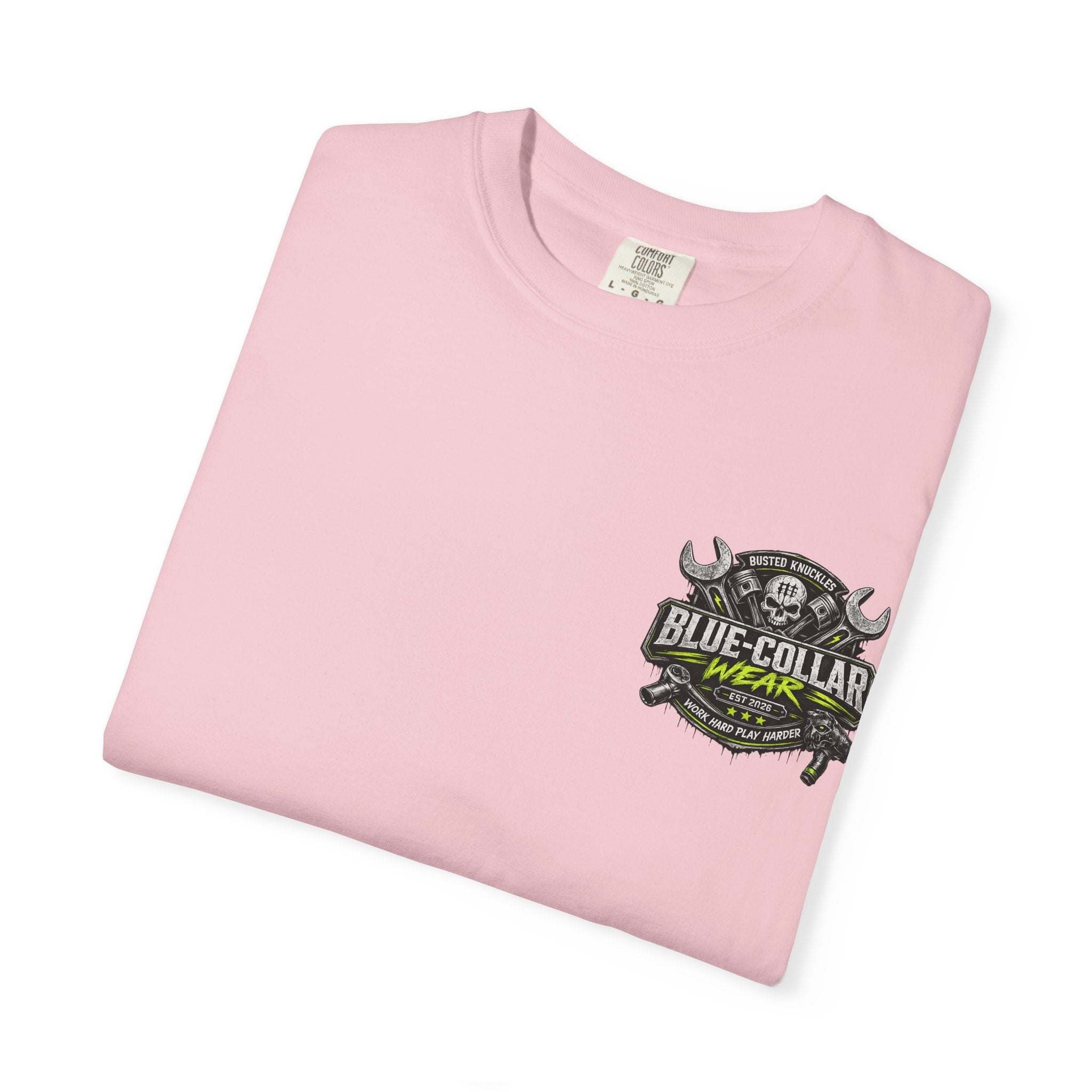 Blue-Collar Wear T-Shirt Mechanic – 'Work Hard Play Harder' Vintage Mechanics Tee