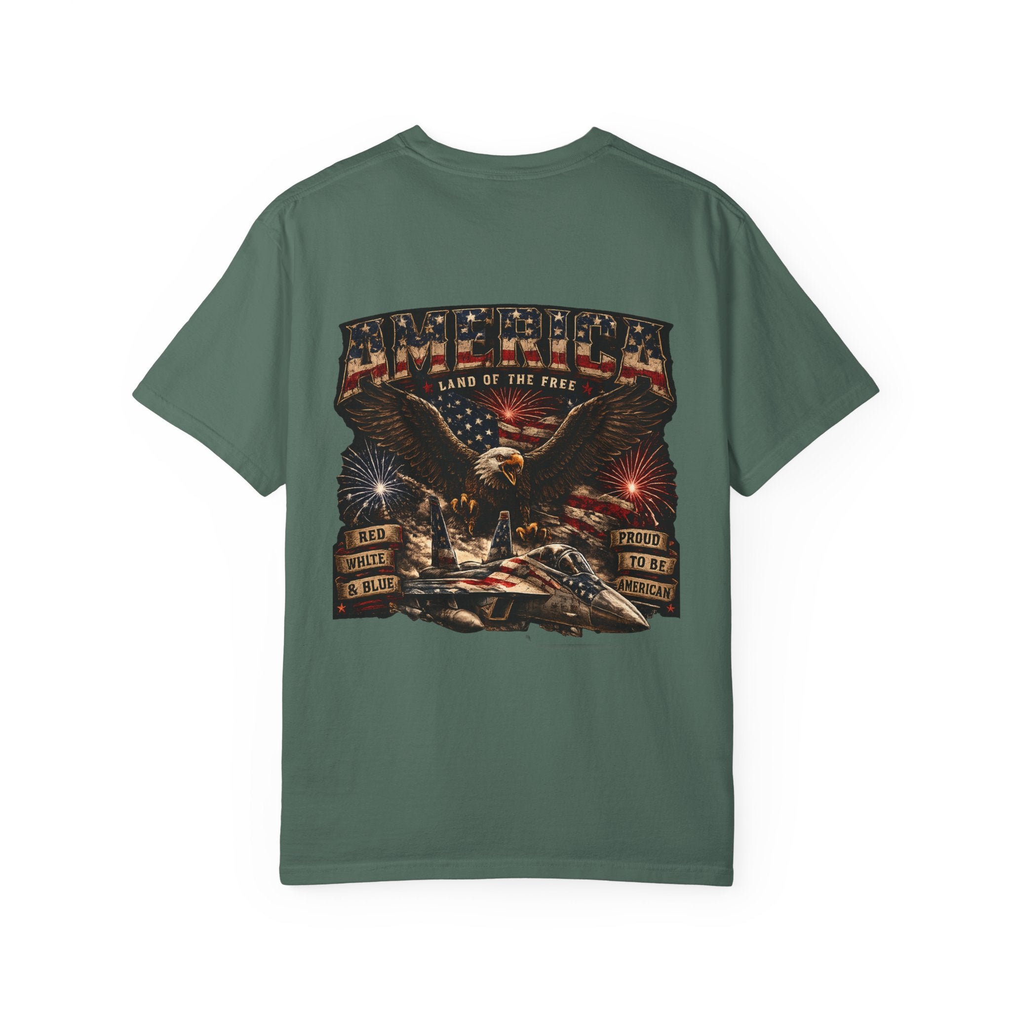 Patriotic 'America Land of the Free' T-Shirt — Eagle & Flag Graphic