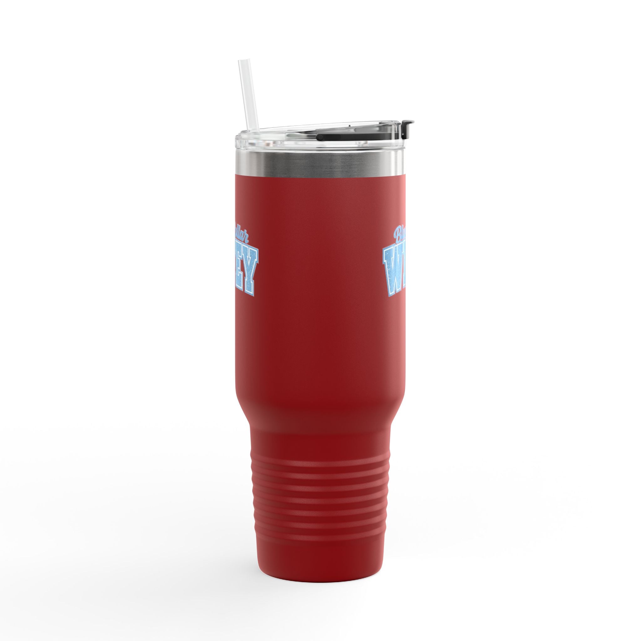 40oz Insulated Travel Mug — "Blue Collar Wifey" Rustic Workwife Coffee Tumbler