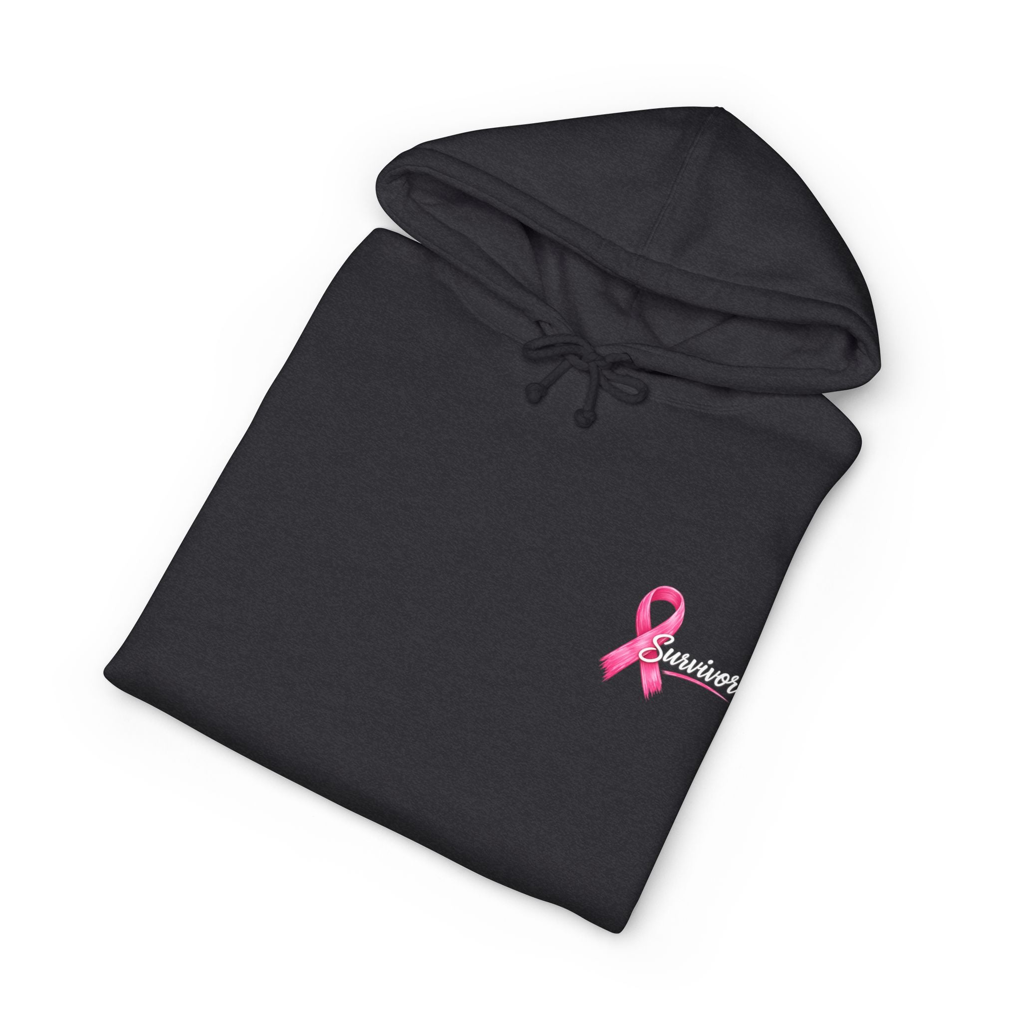Breast Cancer Survivor Hoodie – 'Survivor, Not Just A Fighter' Pink Ribbon Pullover