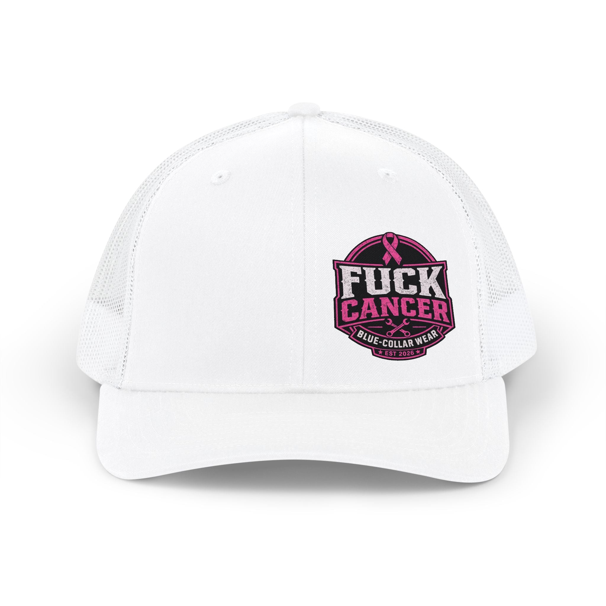Fuck Cancer Snapback Trucker Cap — Pink Ribbon Cancer Awareness Hat