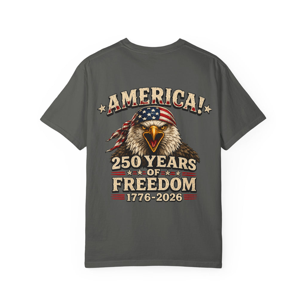 250 Years of Freedom Eagle T-Shirt — America 1776–2026 Patriotic Tee