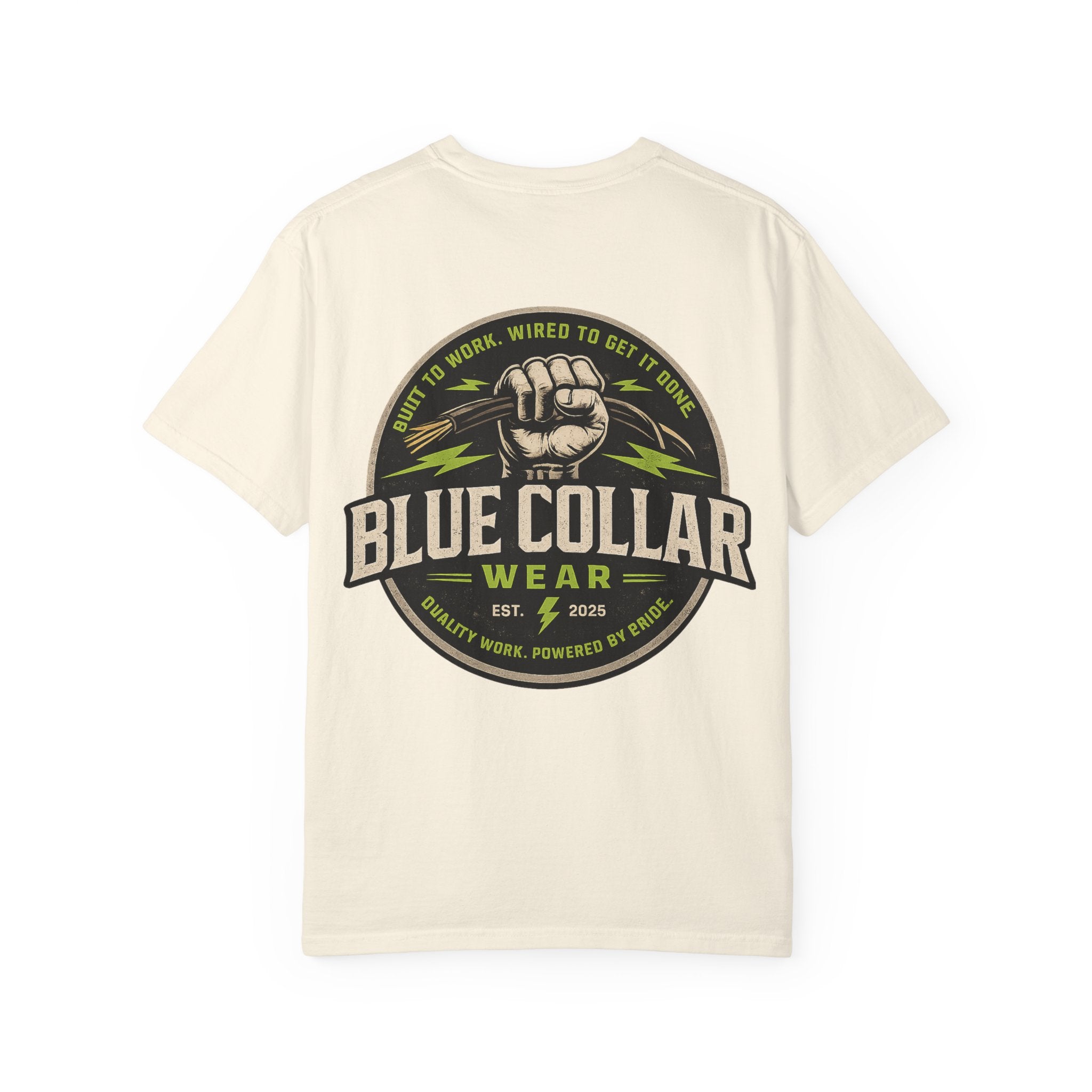 Blue Collar Wear T‑Shirt — Workwear Graphic Tee (“Blue Collar” Fist Logo)