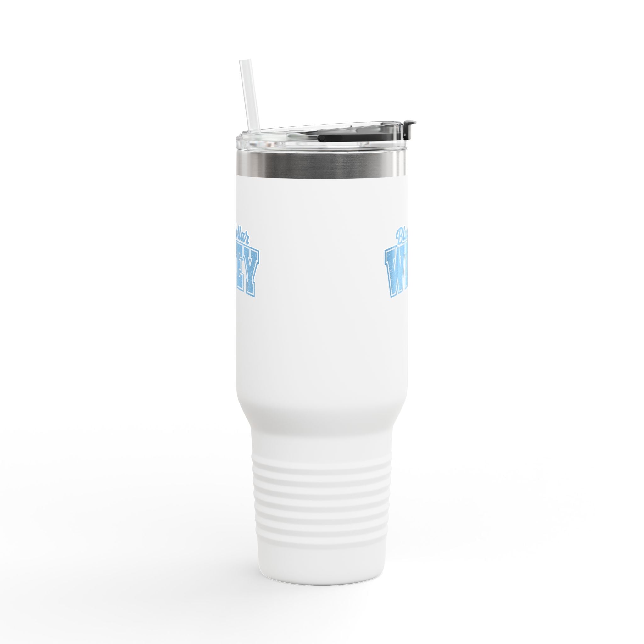 40oz Insulated Travel Mug — "Blue Collar Wifey" Rustic Workwife Coffee Tumbler