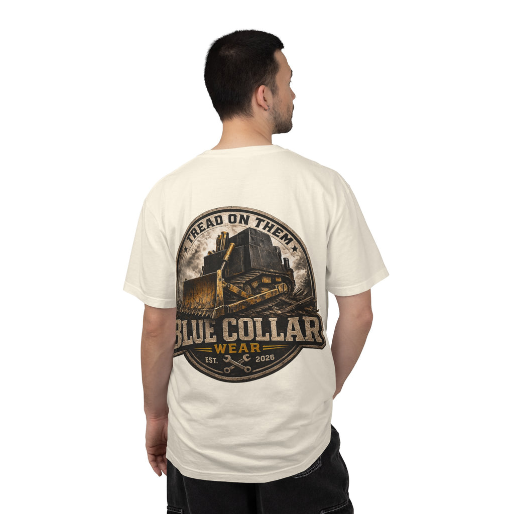 Blue Collar T-Shirt — "Tread On Them" Bulldozer Workwear Tee