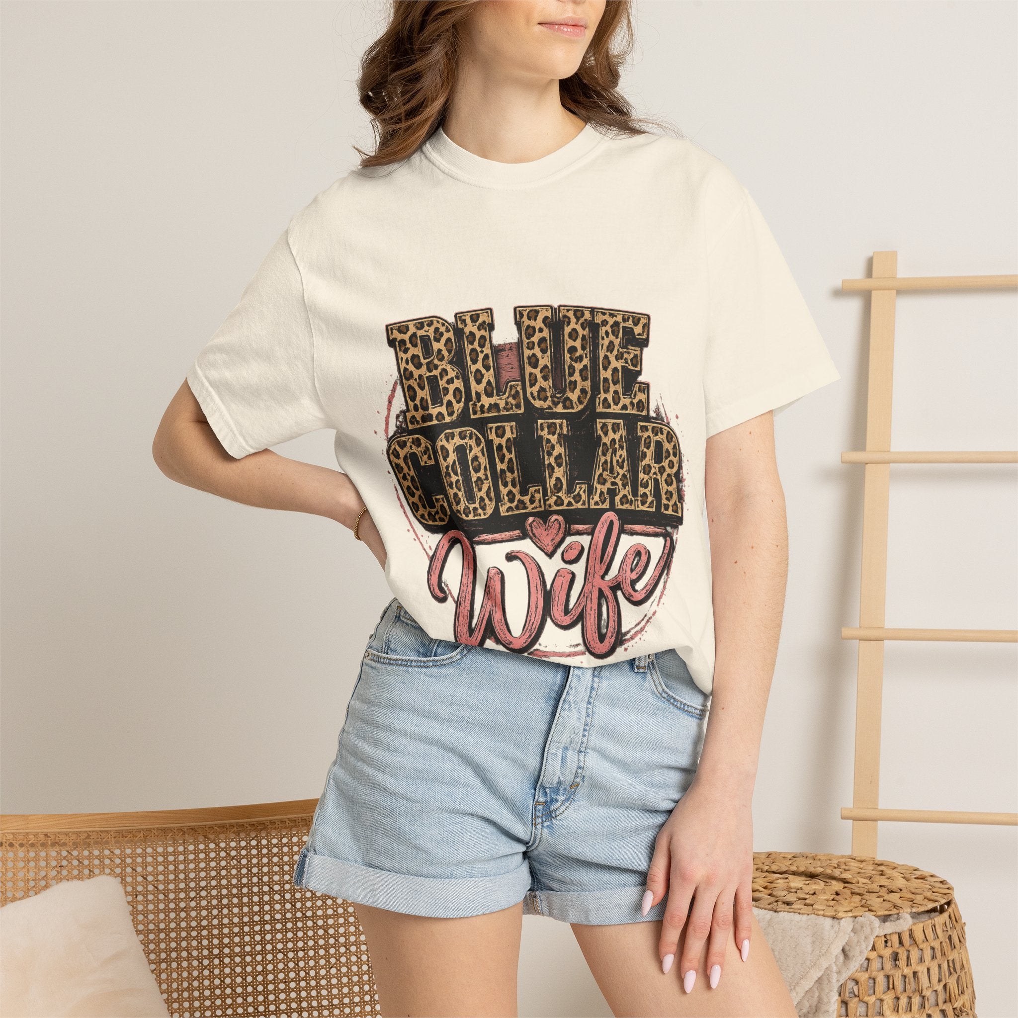 Blue Collar Wife T-Shirt — Leopard Print "Blue Collar Wife" Graphic Tee
