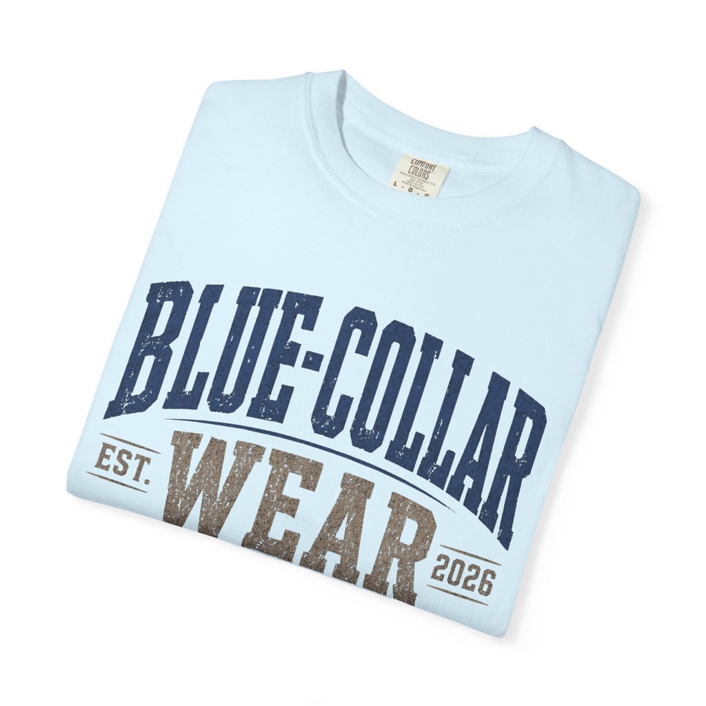 Blue-Collar Wear T-Shirt — "Work Hard • Play Harder" Retro Workwear Tee