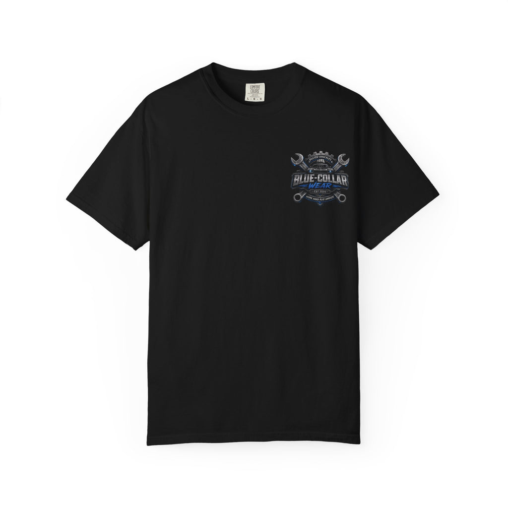 Blue-Collar Wear T-Shirt Mechanic — Busted Knuckles Mechanics Graphic Tee