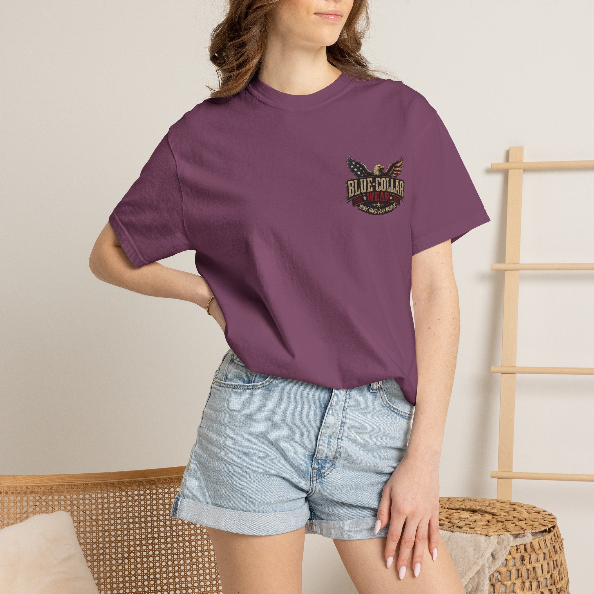 American Boot In Your Ass T-Shirt — 'Blue Collar' Patriotic Workwear Tee