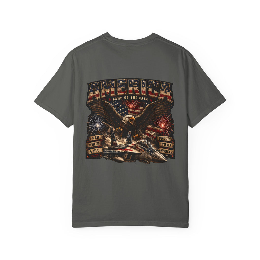 Patriotic 'America Land of the Free' T-Shirt — Eagle & Flag Graphic
