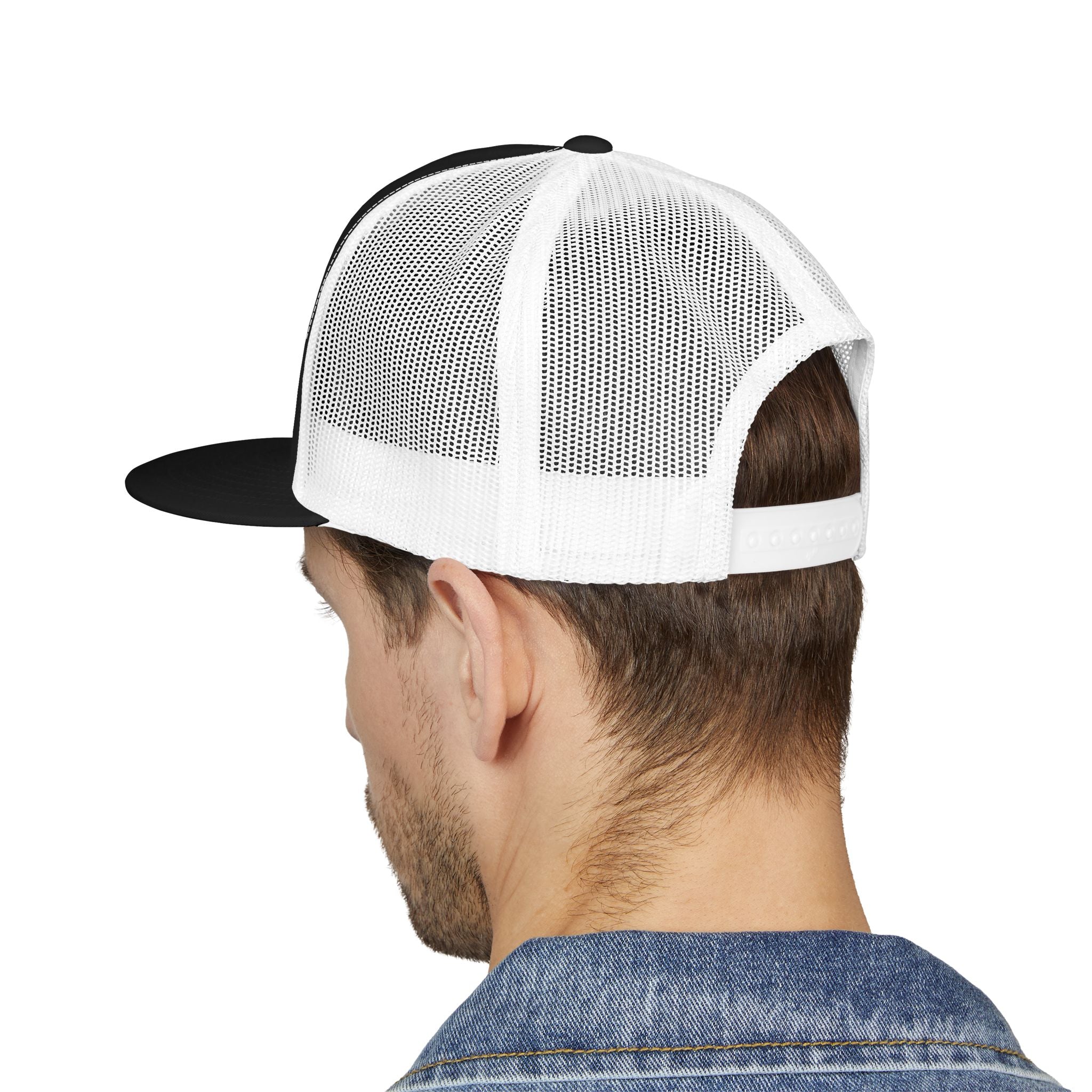 Blue Collar Wear Trucker Cap Mechanic — Workwear Skull Logo Mesh Snapback