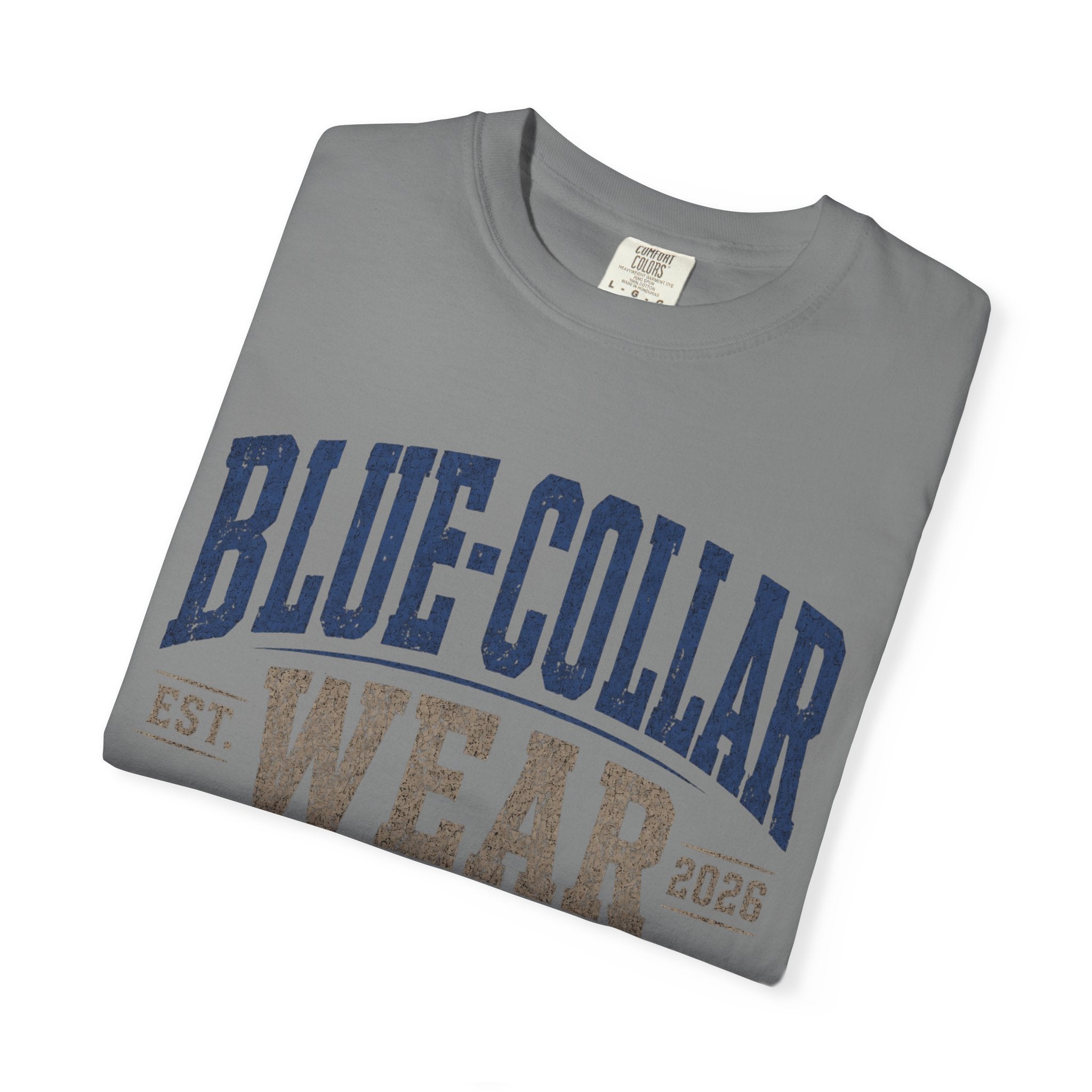 Blue-Collar Wear T-Shirt — "Work Hard • Play Harder" Retro Workwear Tee