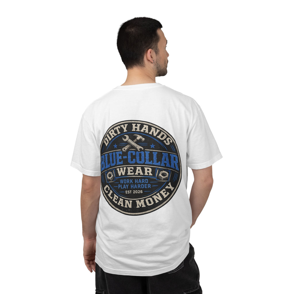 Blue-Collar T-Shirt — "Dirty Hands, Clean Money" Workwear Graphic Tee